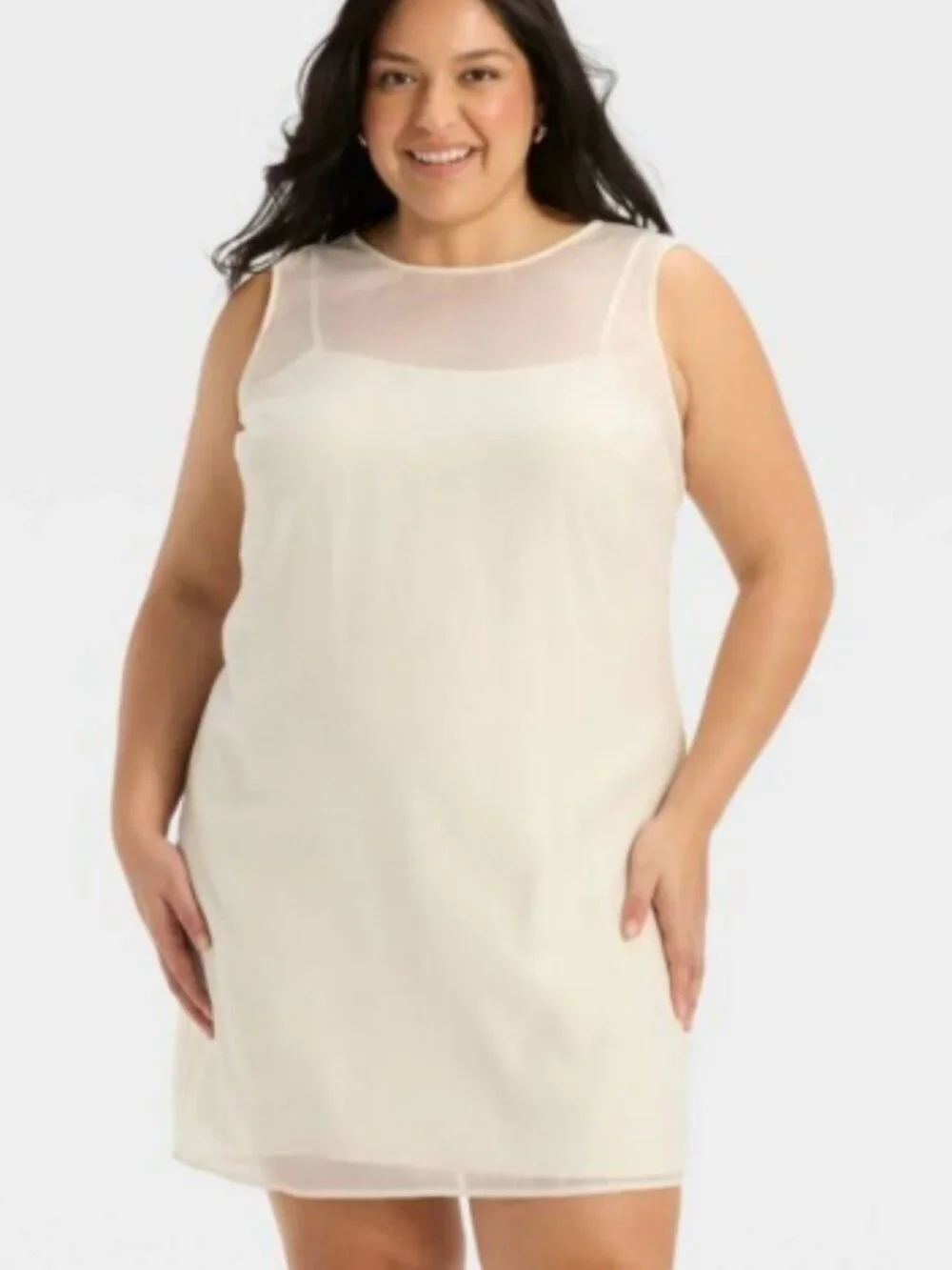 A New Day - Women's Sheer Organza Mini Shift Dress